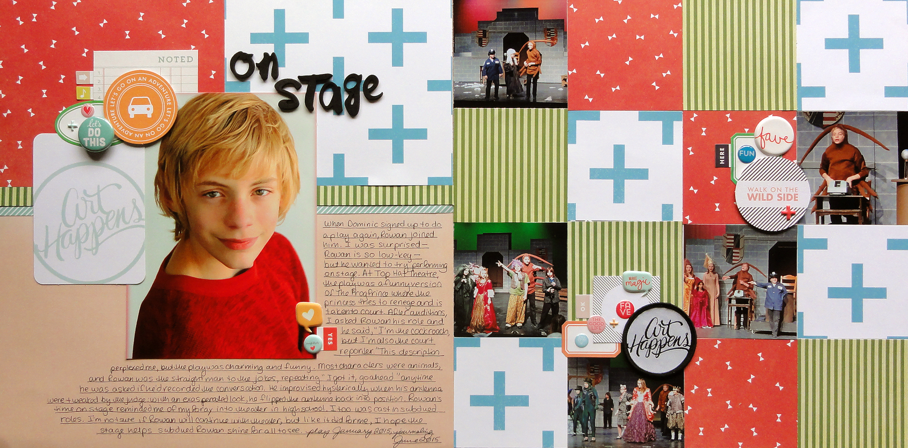 One of many double page layout ideas from creative team member Jennifer Larson.