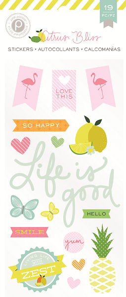 Pink Paislee - Citrus Bliss Collection - Puffy Stickers